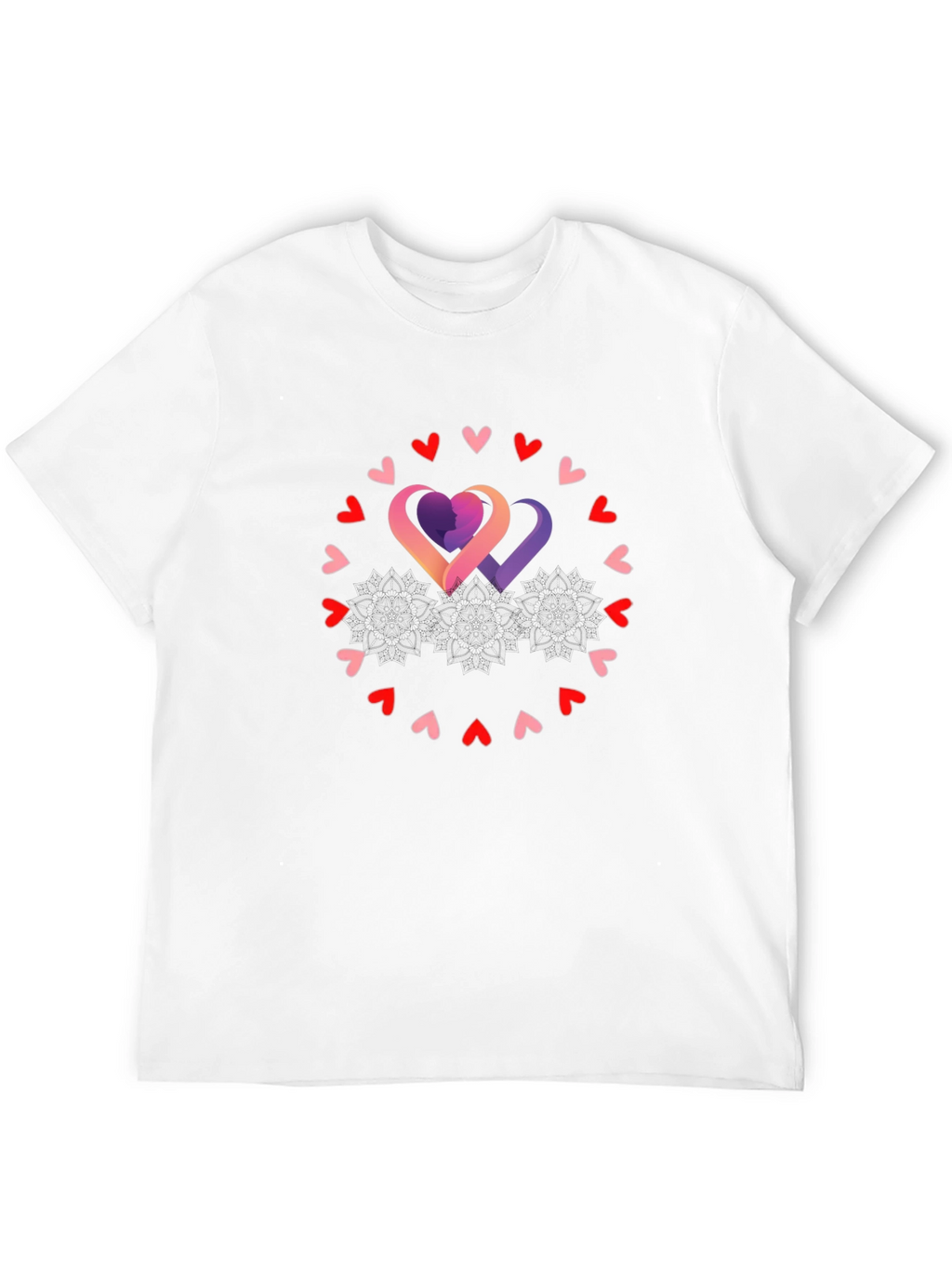 Heart Circle Graphic Tee - Black