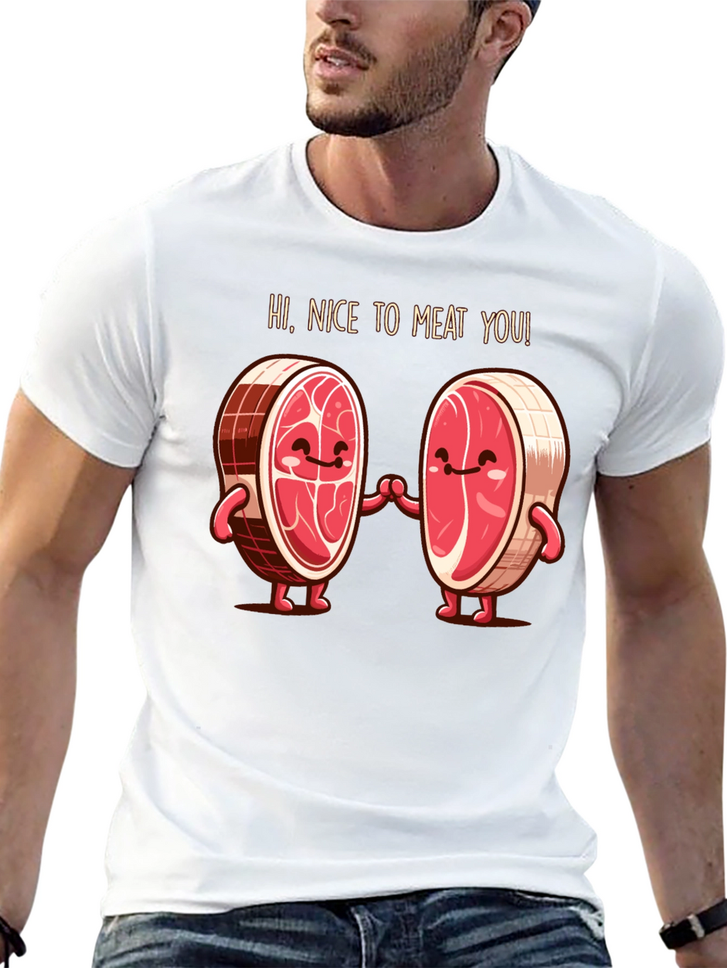 Funny Nice To Meat You Graphic T-Shirt