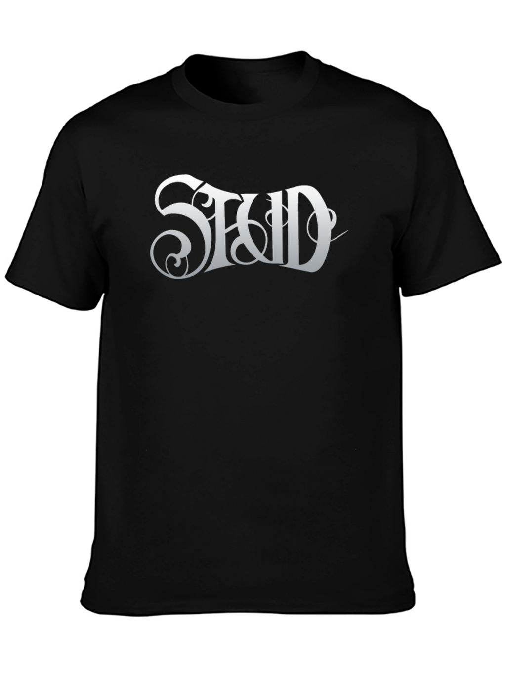 Stud Graphic Tee - Classic Black Cotton T-Shirt