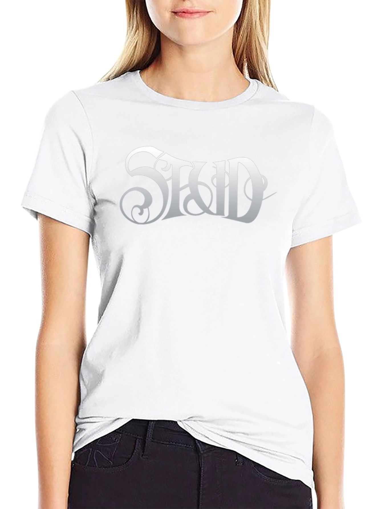 Stud Graphic Tee - Classic Black Cotton T-Shirt