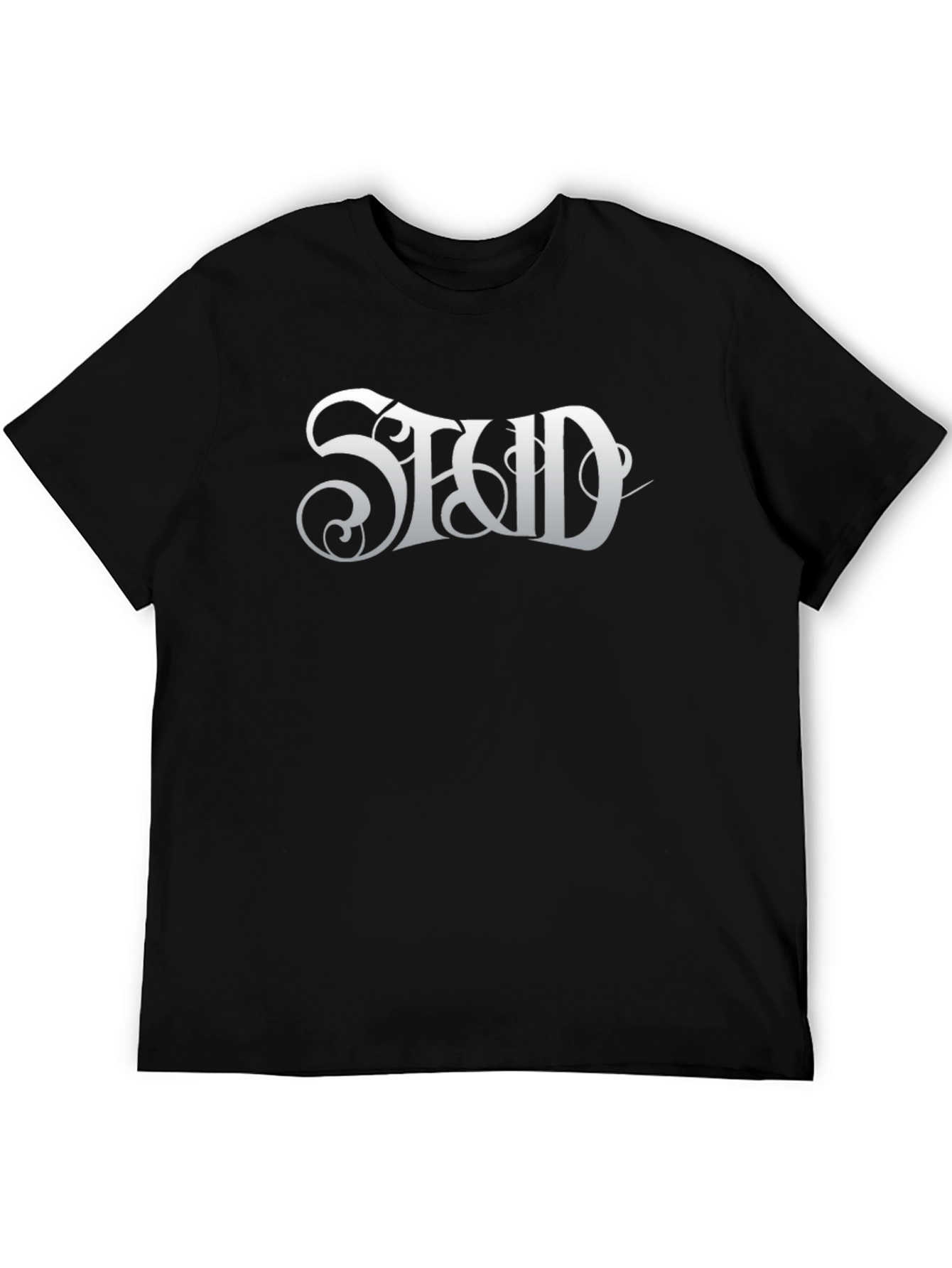Stud Graphic Tee - Classic Black Cotton T-Shirt