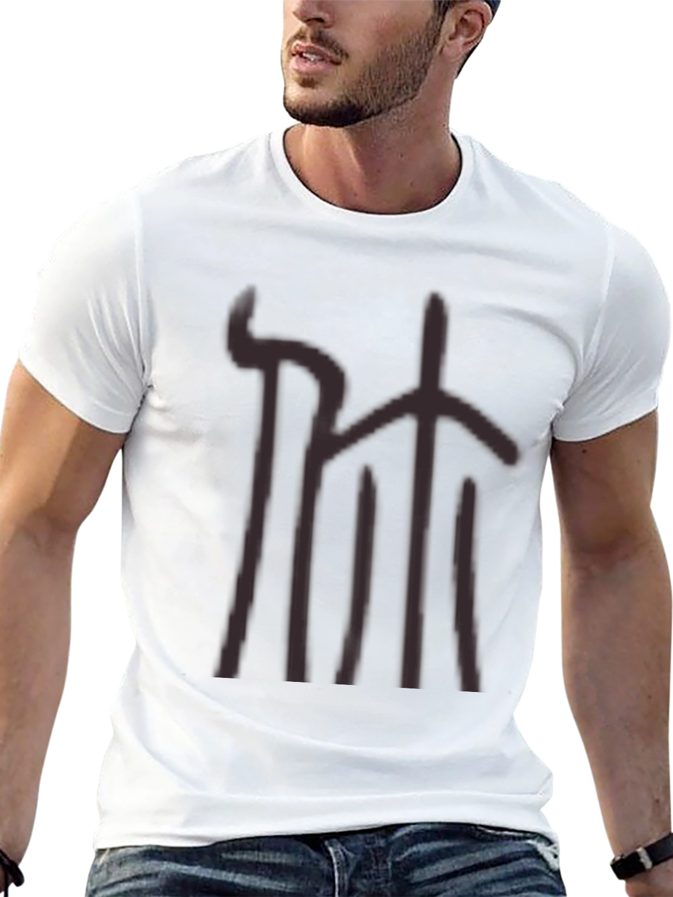 Abstract Graphic Print Tee - Casual Style