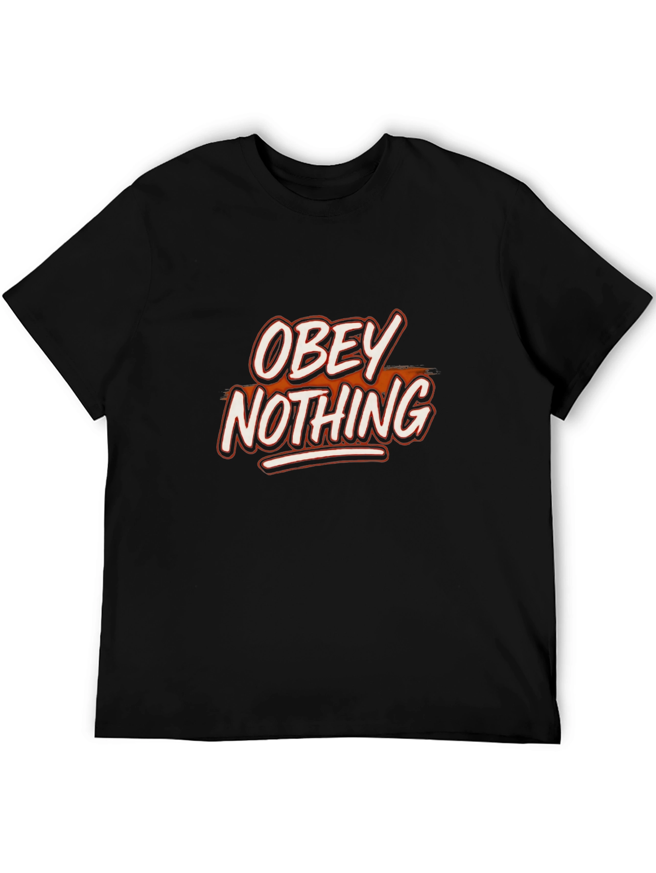 Obey Nothing Graphic Print Black T-Shirt