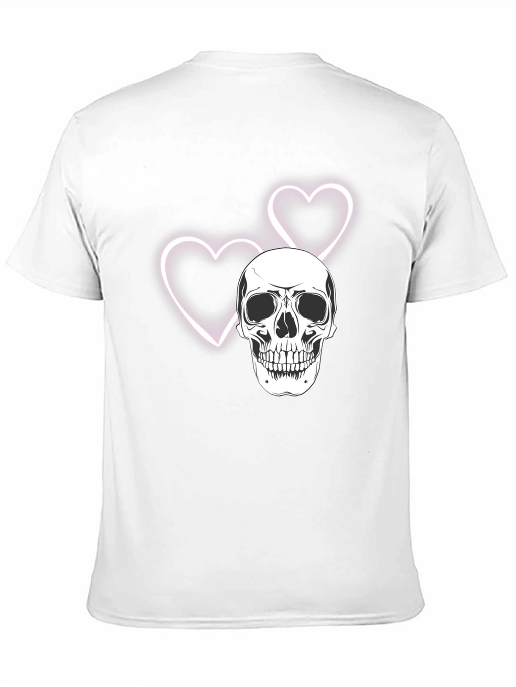 Skull & Hearts Graphic Tee - Black Cotton T-Shirt