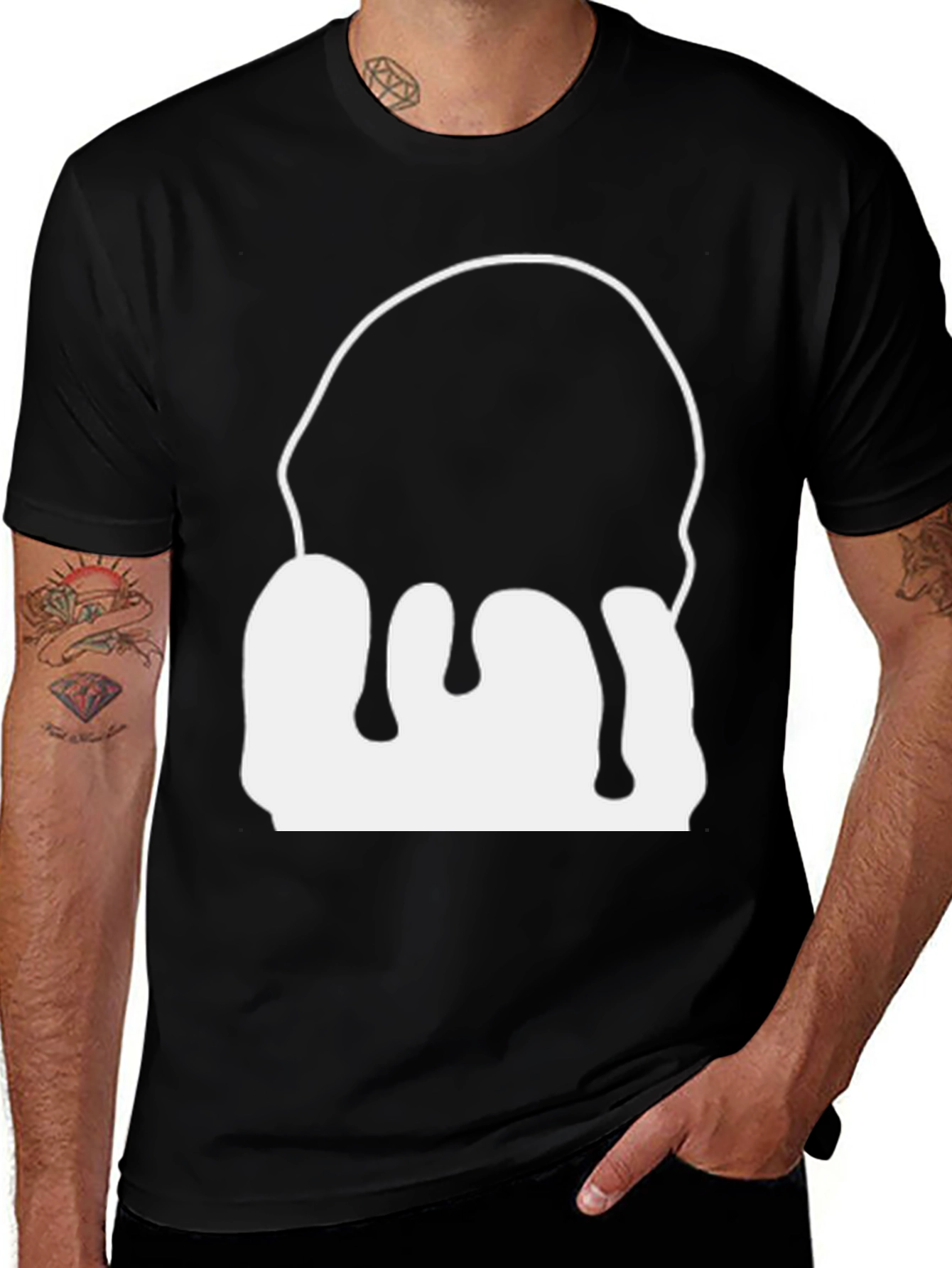 Dripping Graphic Black T-Shirt - Modern Style