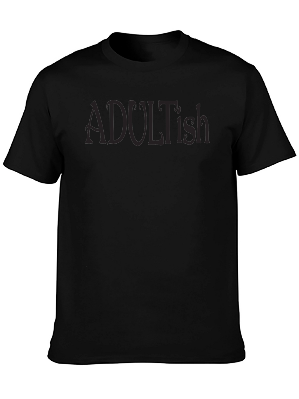 Adultish Black T-Shirt - Relaxed Fit