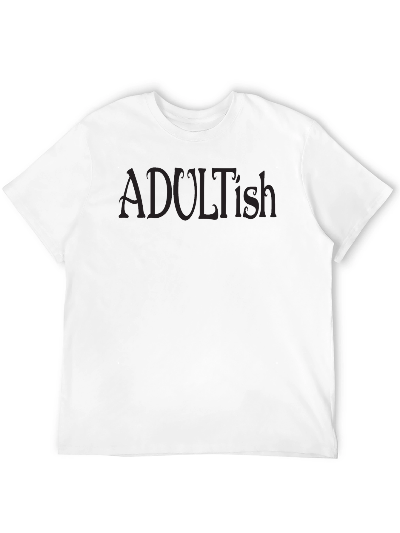 Adultish Black T-Shirt - Relaxed Fit
