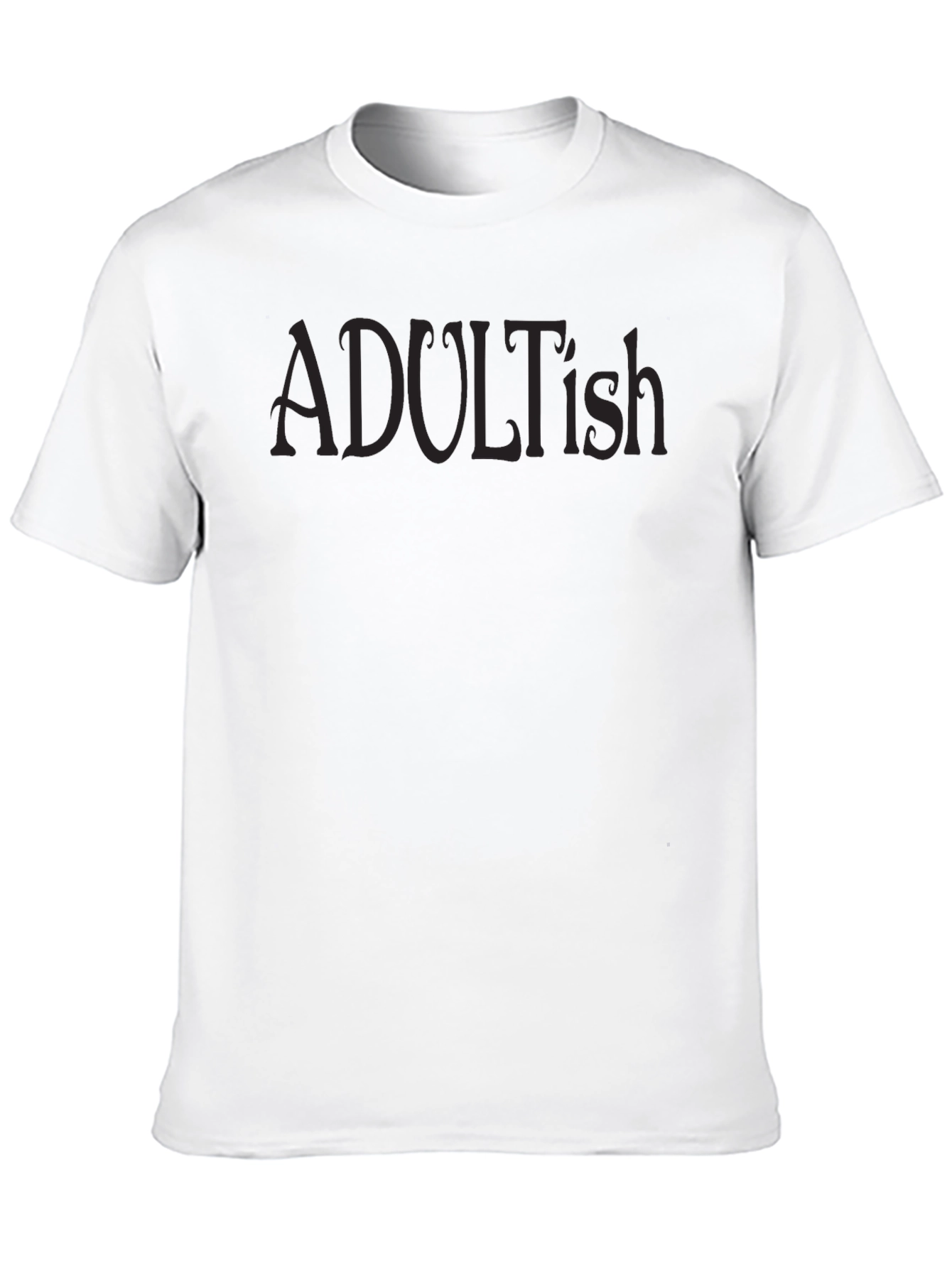 Adultish Black T-Shirt - Relaxed Fit