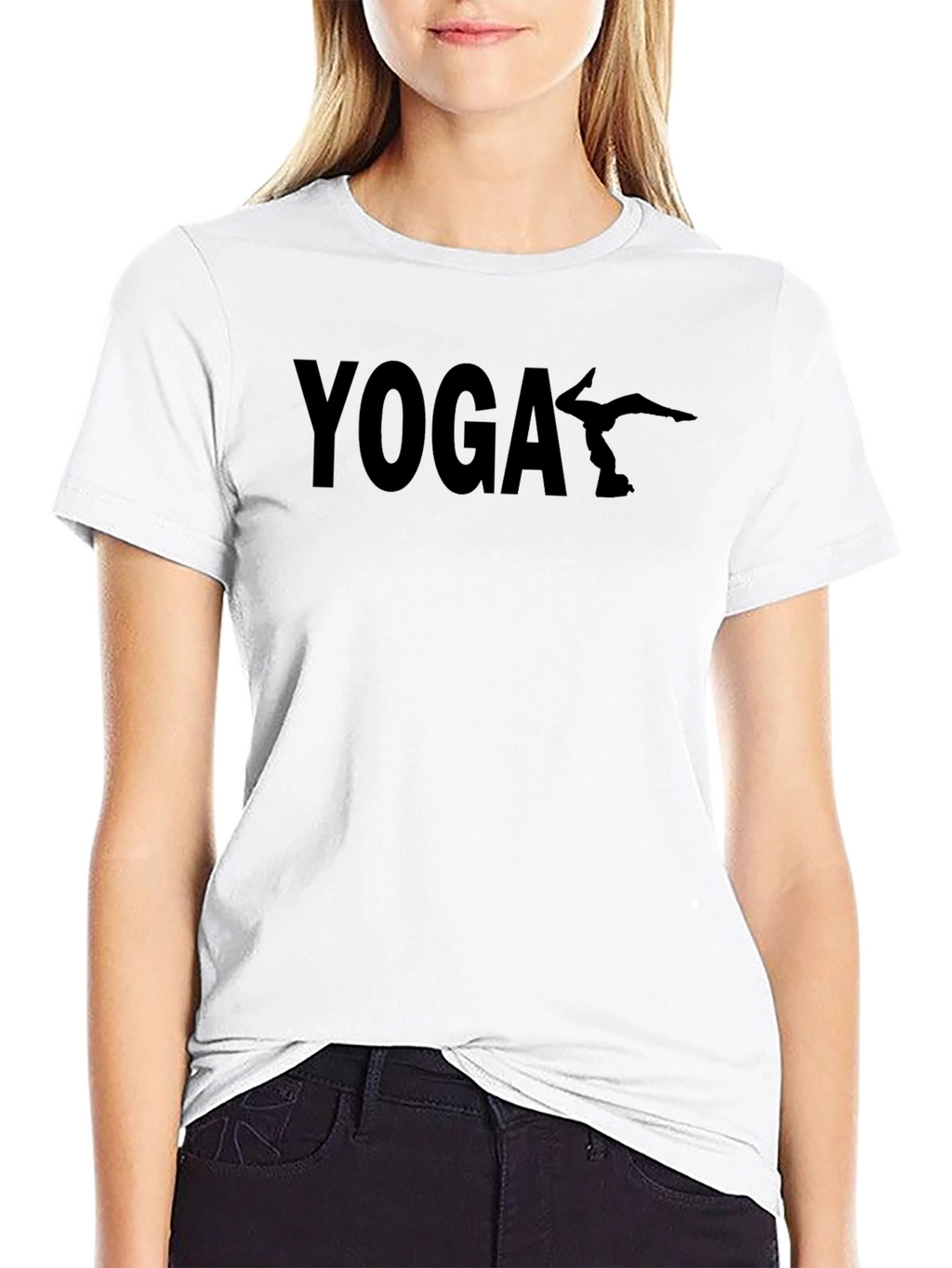 Yoga Silhouette Graphic T-Shirt - Black