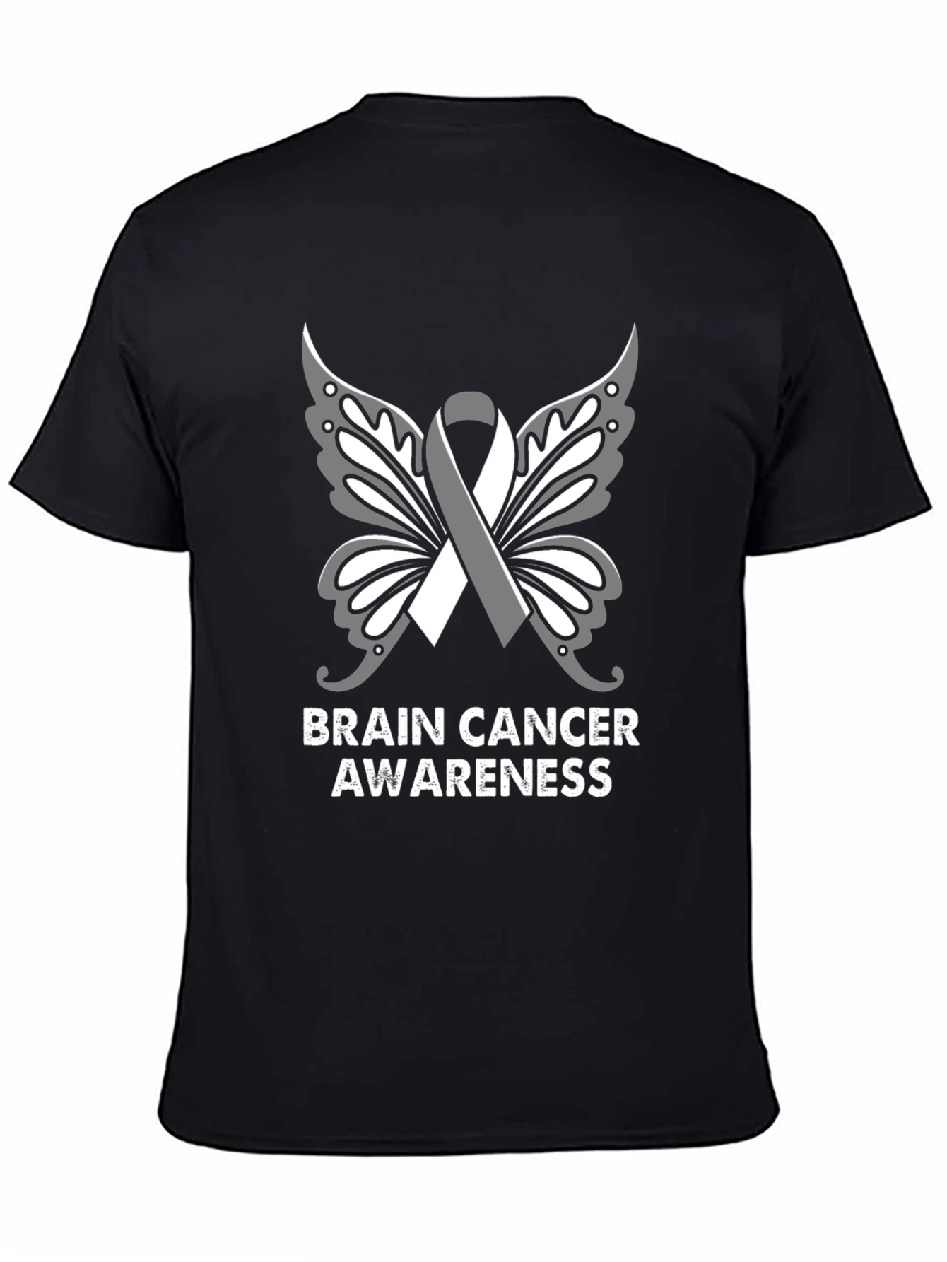 Brain Cancer Awareness Butterfly Ribbon T-Shirt