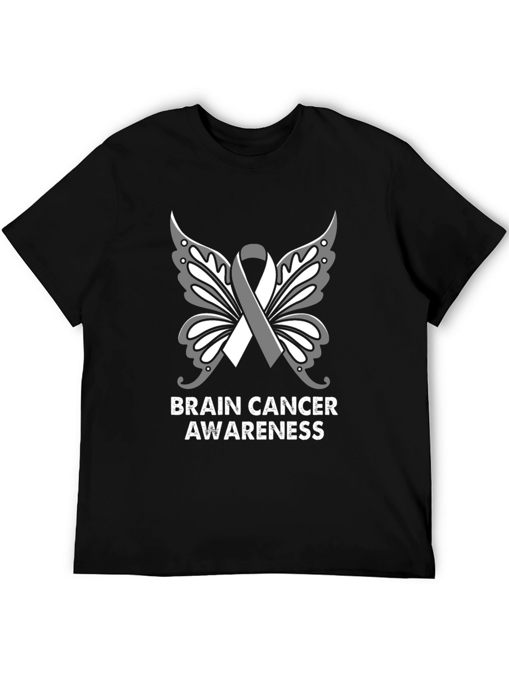 Brain Cancer Awareness Butterfly Ribbon T-Shirt