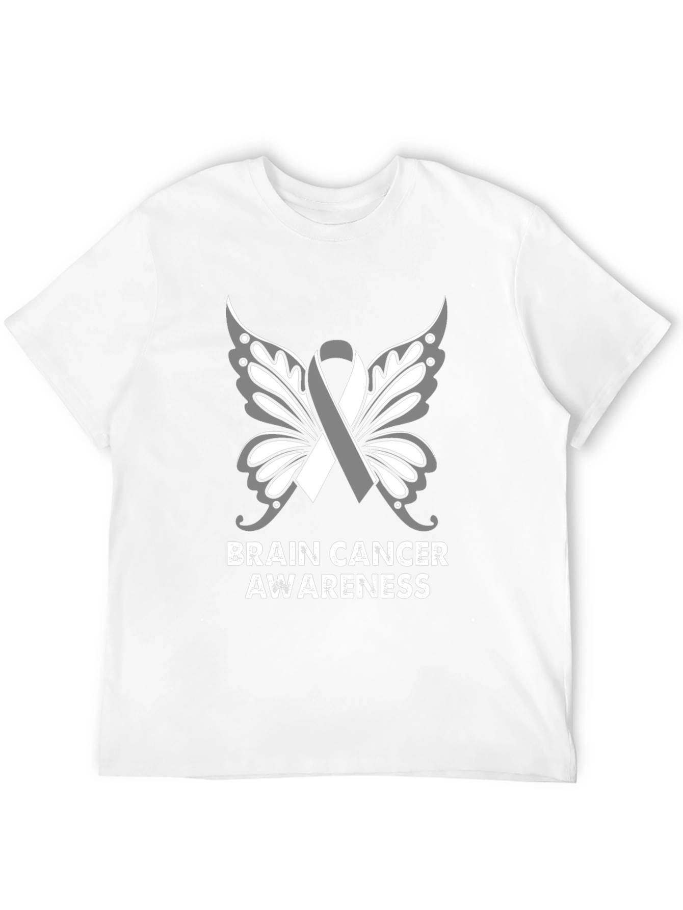Brain Cancer Awareness Butterfly Ribbon T-Shirt