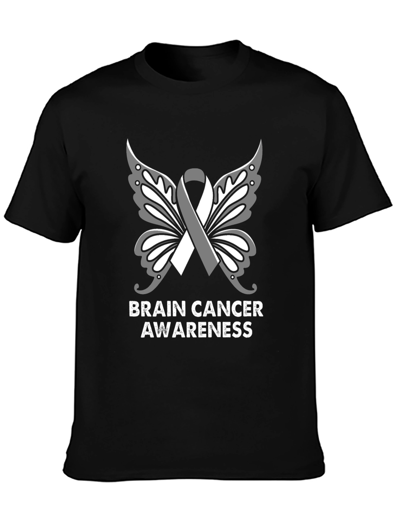 Brain Cancer Awareness Butterfly Ribbon T-Shirt