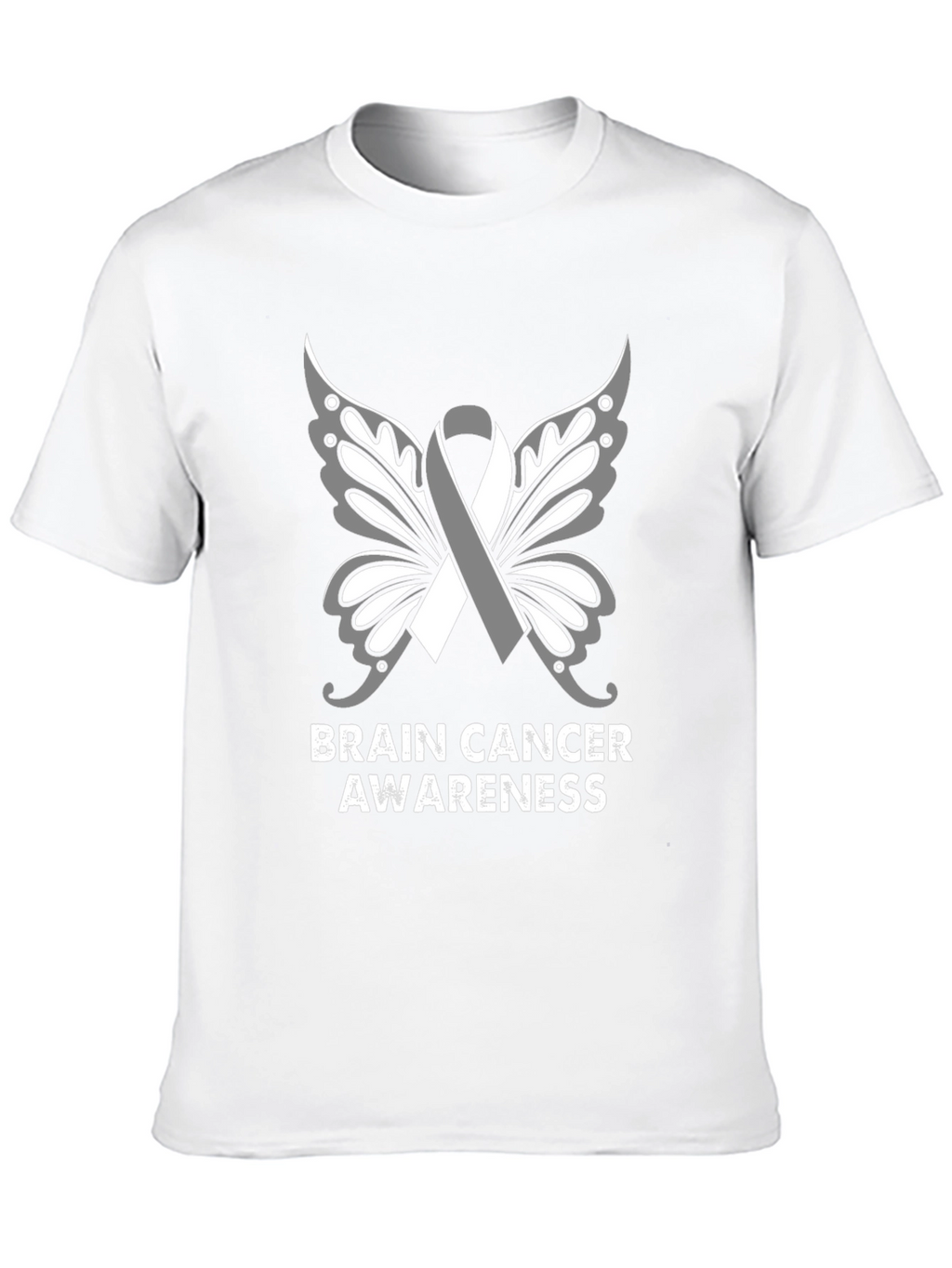 Brain Cancer Awareness Butterfly Ribbon T-Shirt