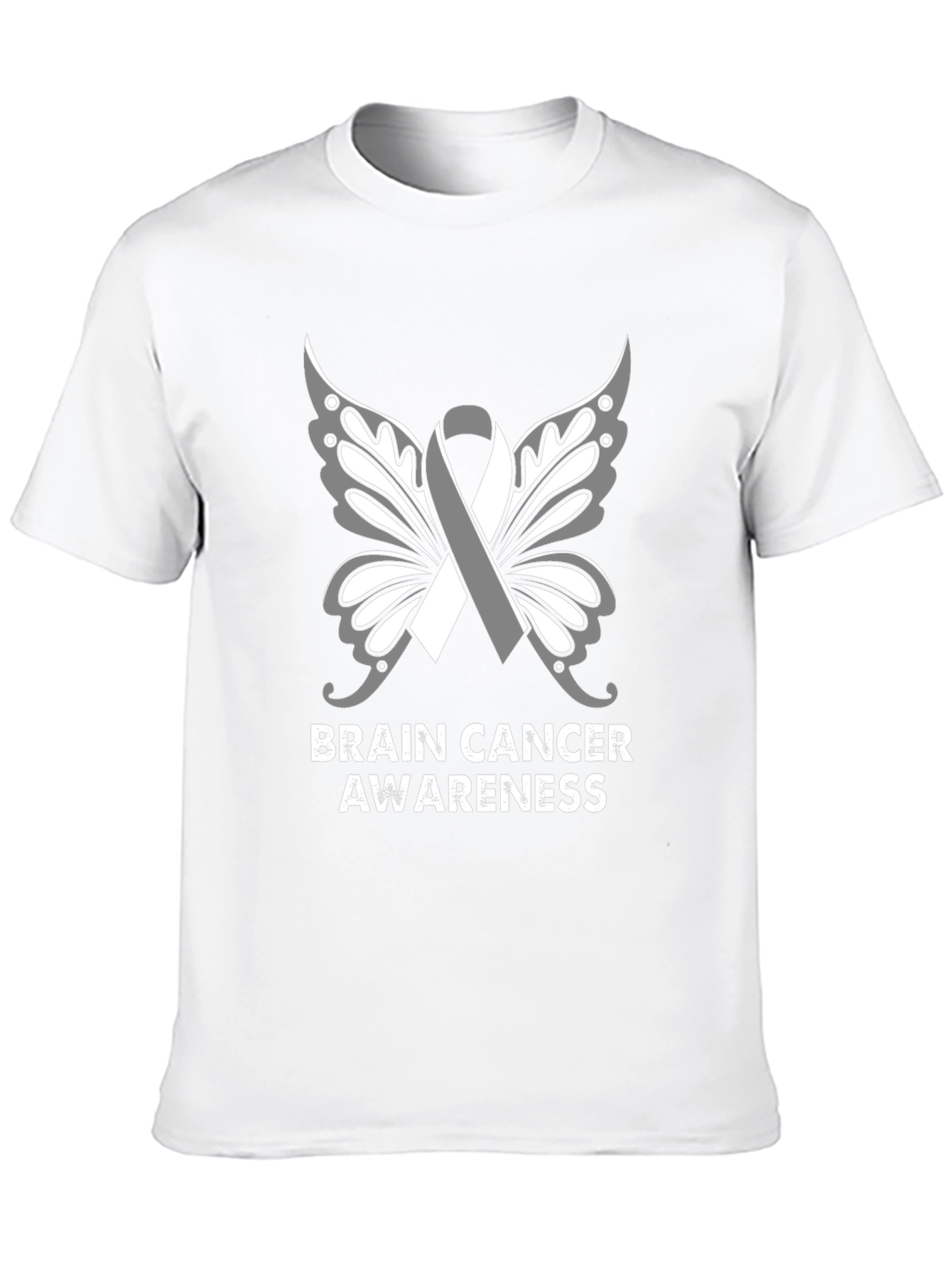 Brain Cancer Awareness Butterfly Ribbon T-Shirt