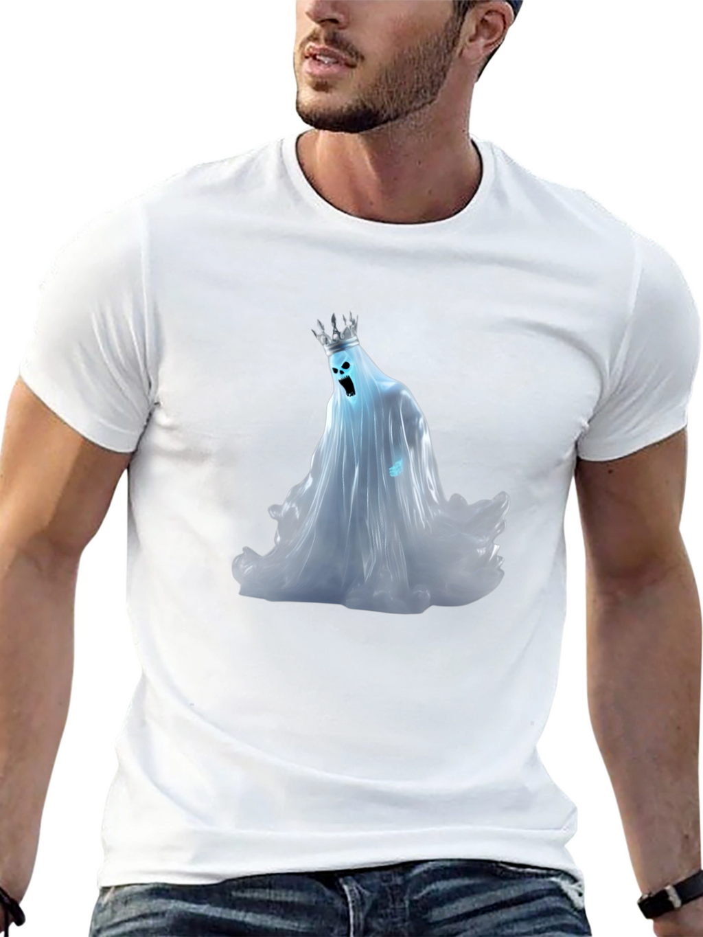 Ghost King Graphic Tee - Black Cotton Shirt