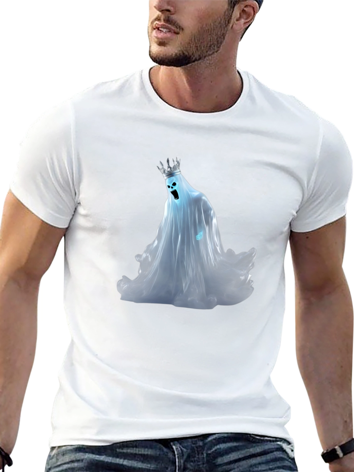 Ghost King Graphic Tee - Black Cotton Shirt