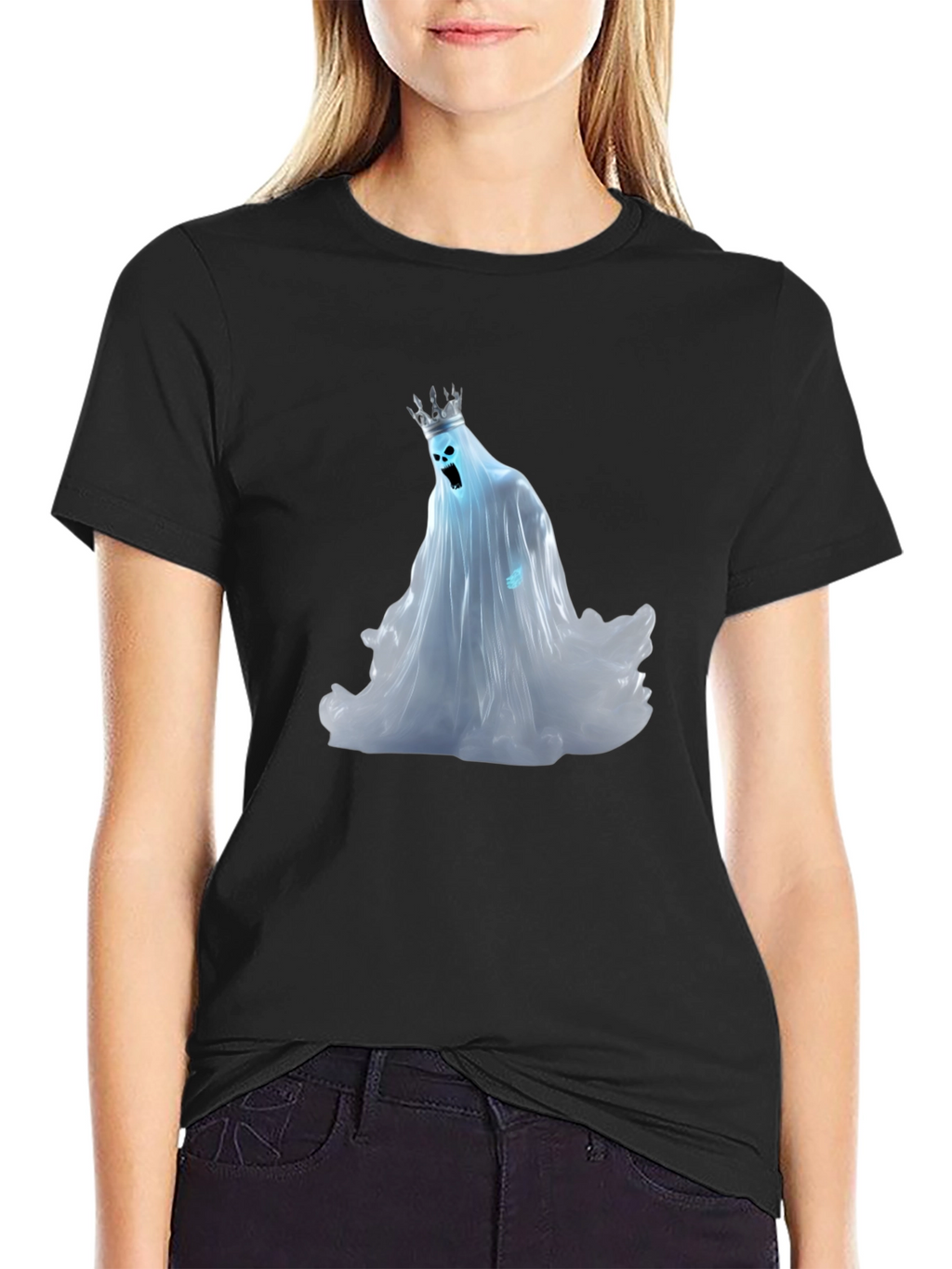 Ghost King Graphic Tee - Black Cotton Shirt