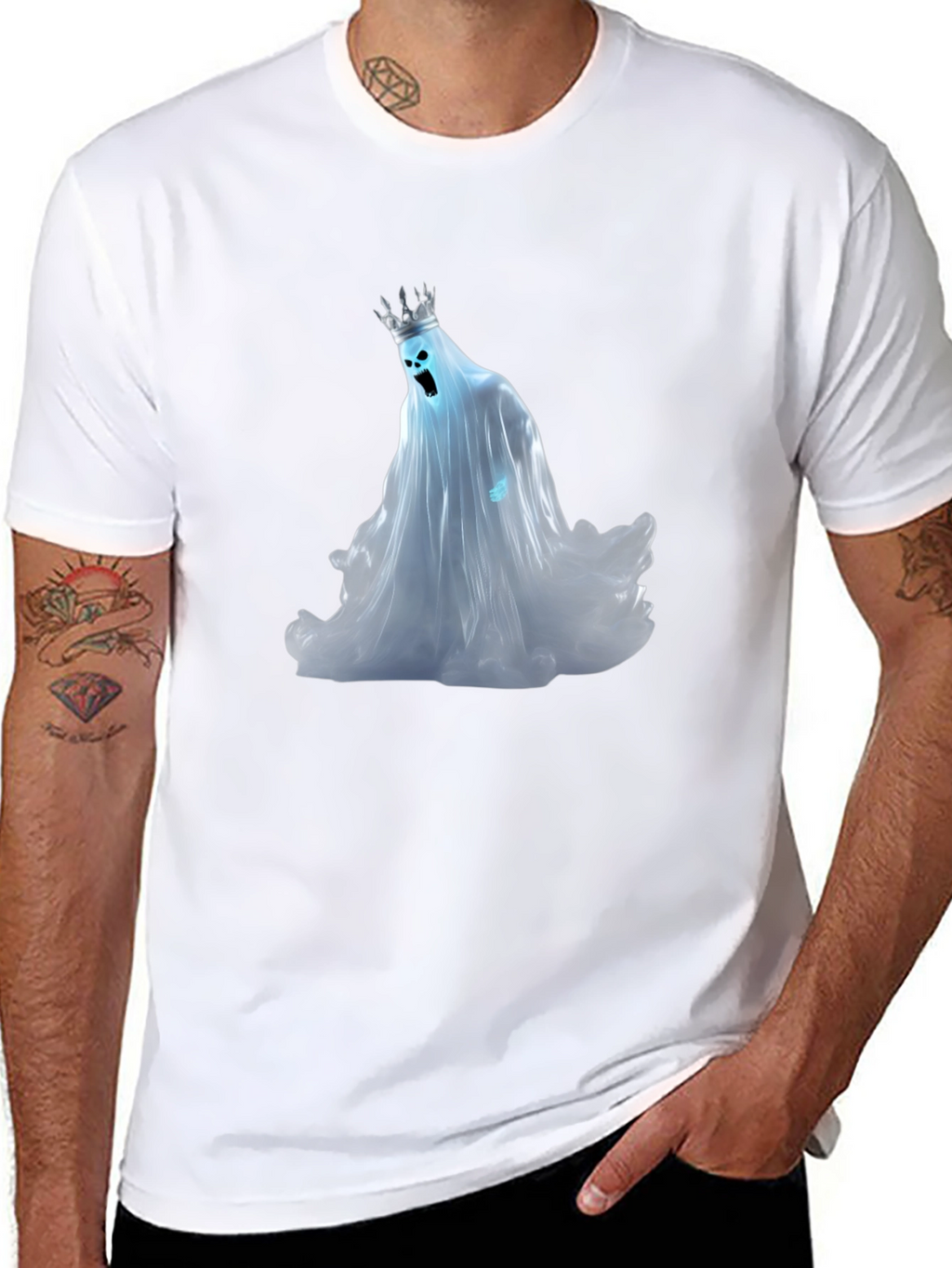 Ghost King Graphic Tee - Black Cotton Shirt