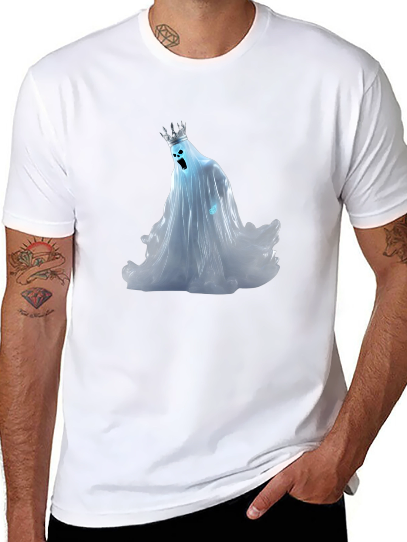 Ghost King Graphic Tee - Black Cotton Shirt