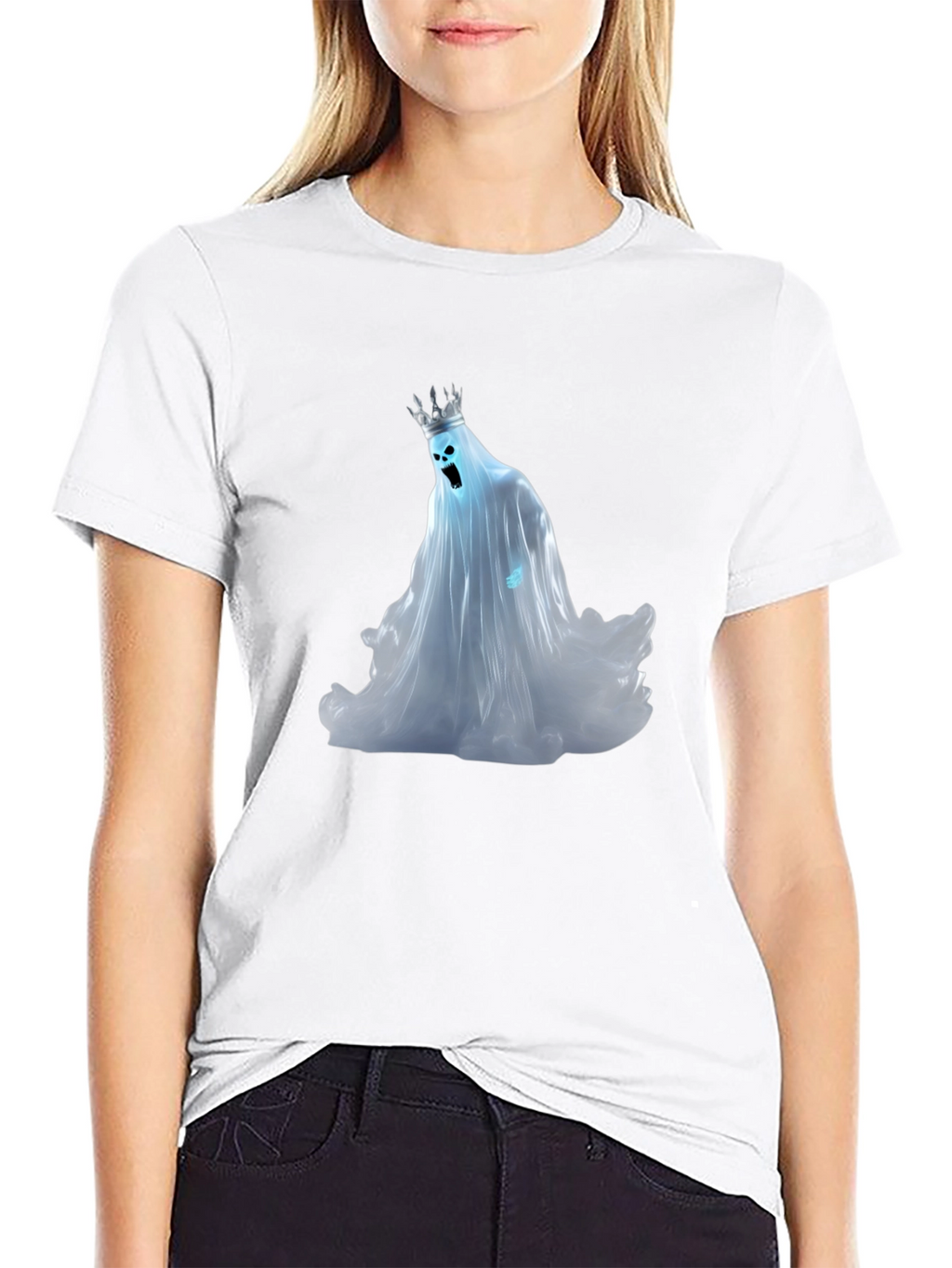 Ghost King Graphic Tee - Black Cotton Shirt