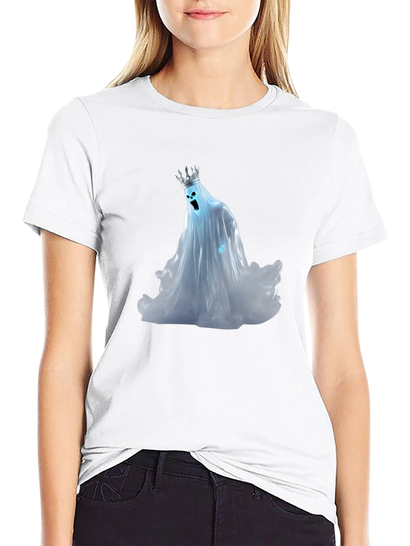 Ghost King Graphic Tee - Black Cotton Shirt