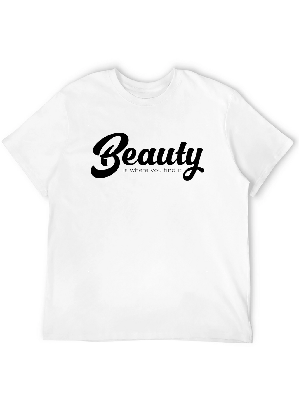 Beauty Quote Graphic Print Black T-Shirt