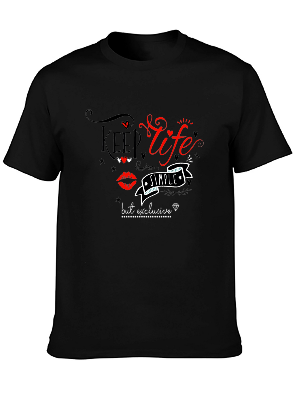 Keep Life Simple Graphic Tee - Black