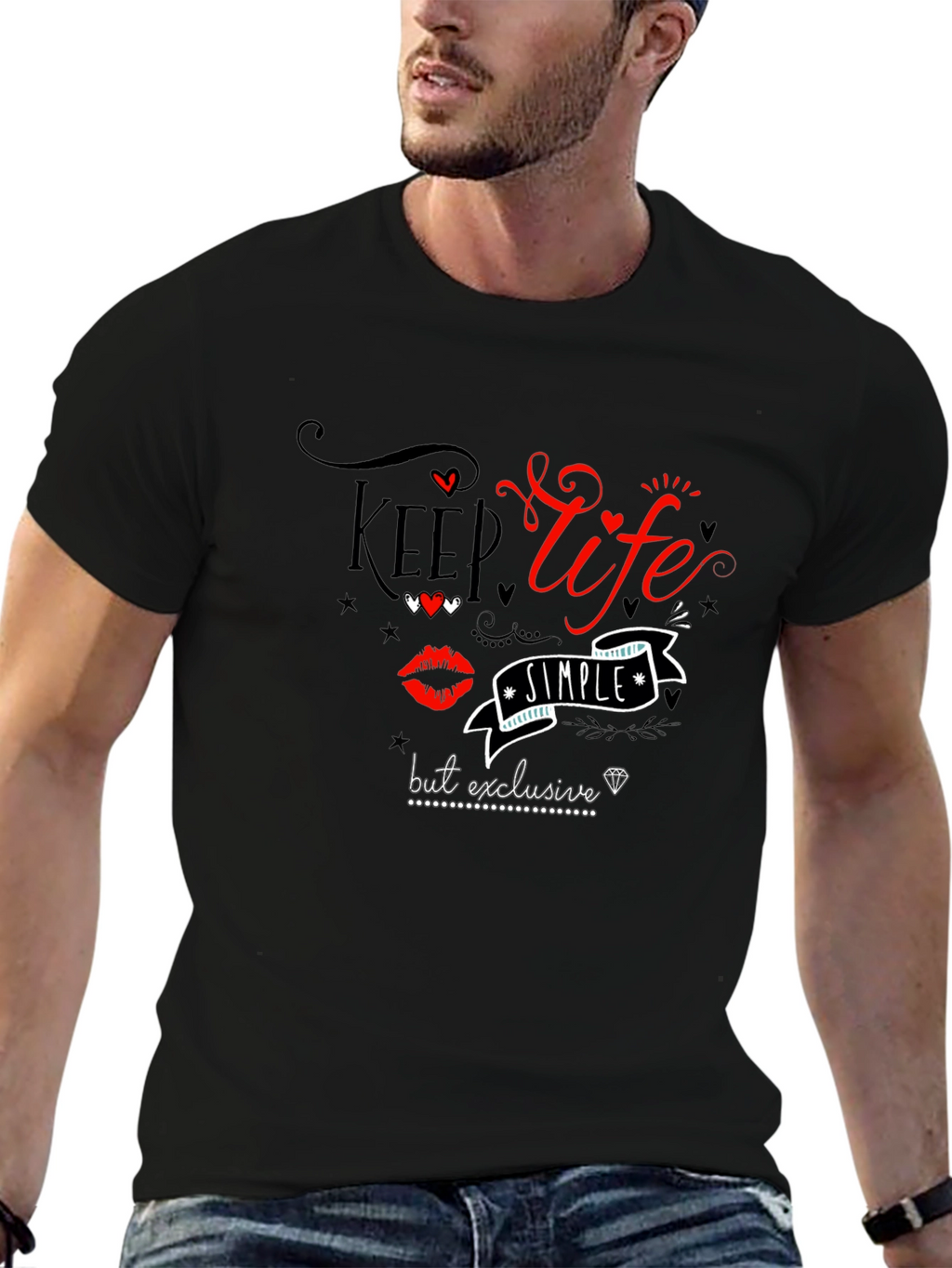 Keep Life Simple Graphic Tee - Black