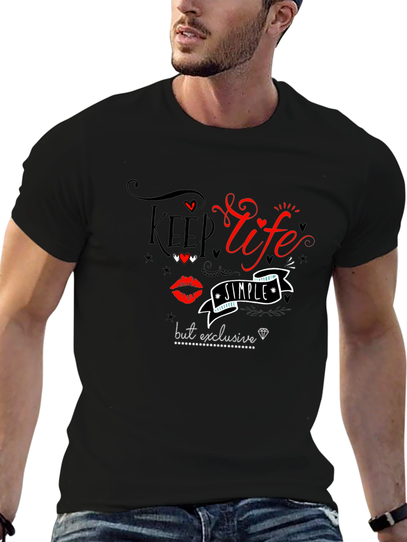 Keep Life Simple Graphic Tee - Black