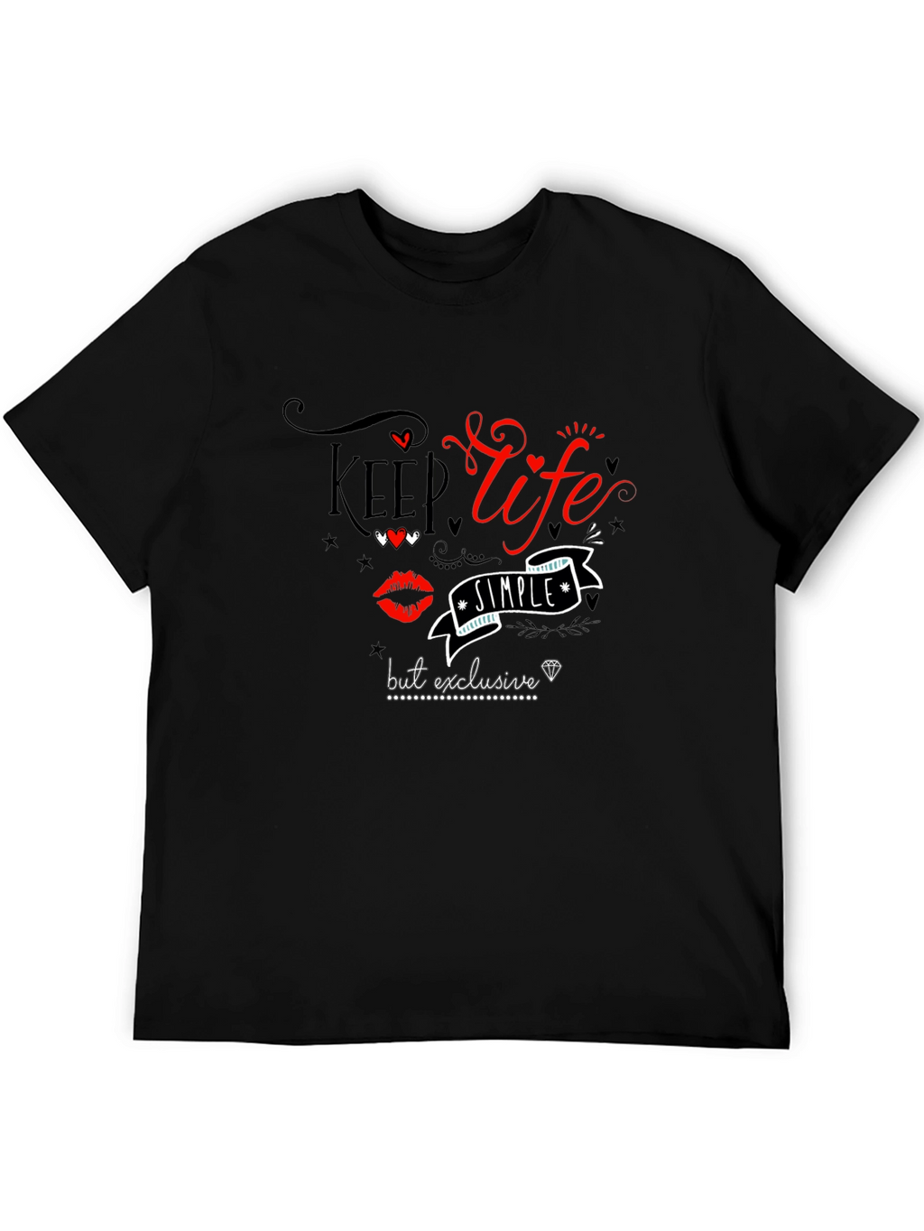 Keep Life Simple Graphic Tee - Black