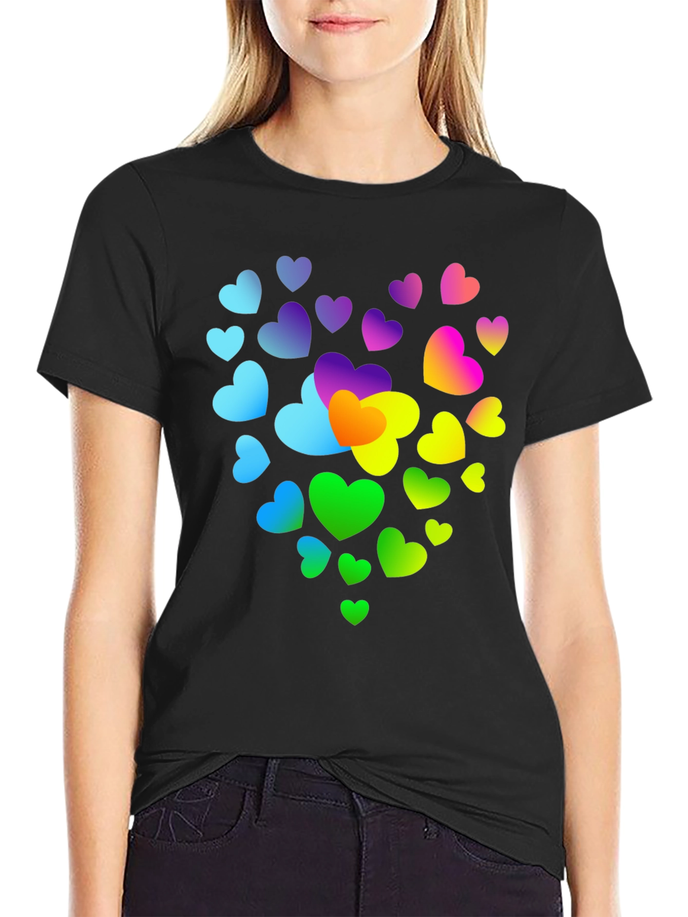 Rainbow Heart T-Shirt - Colorful Graphic Tee