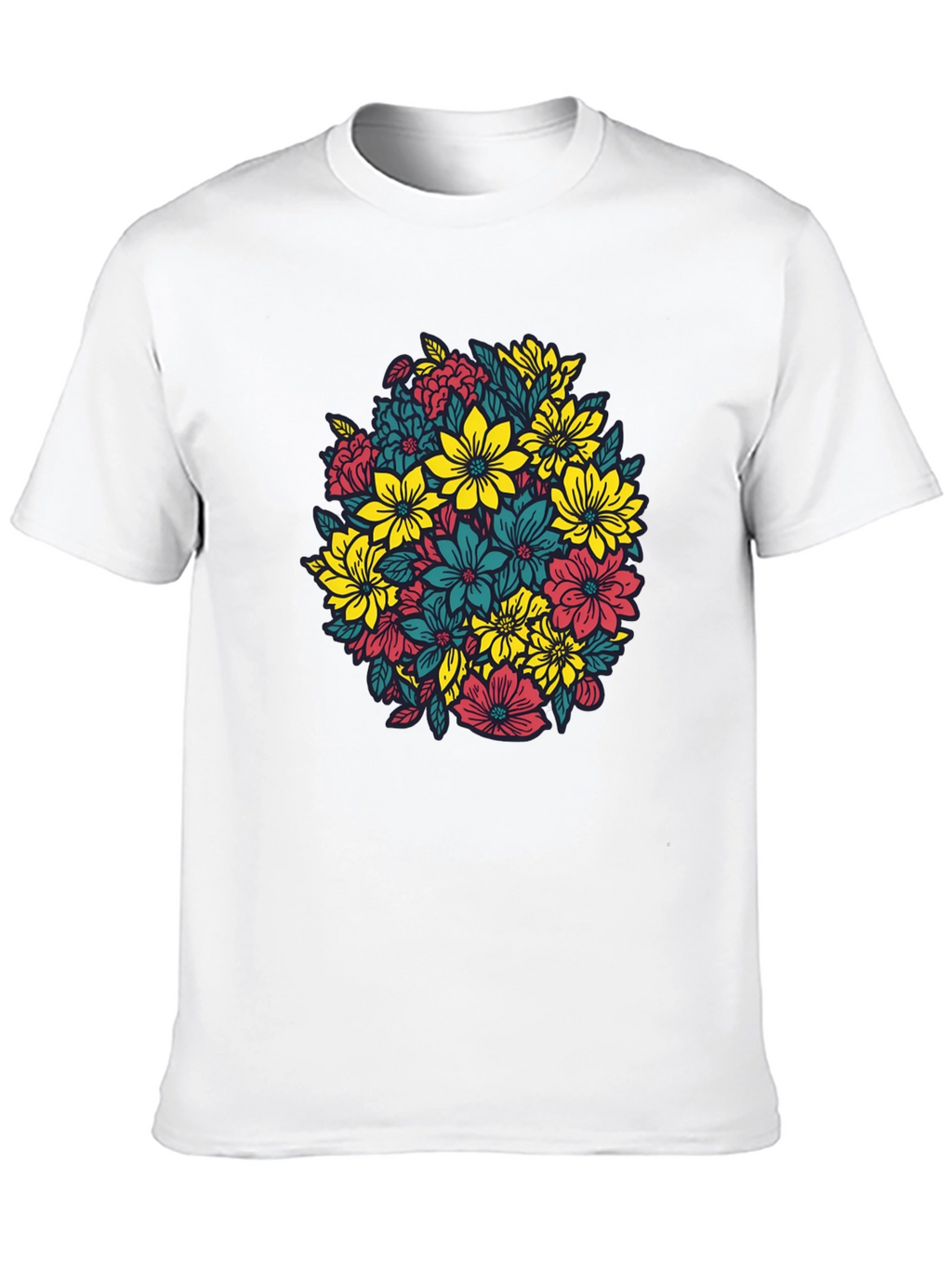 Floral Burst Black T-Shirt