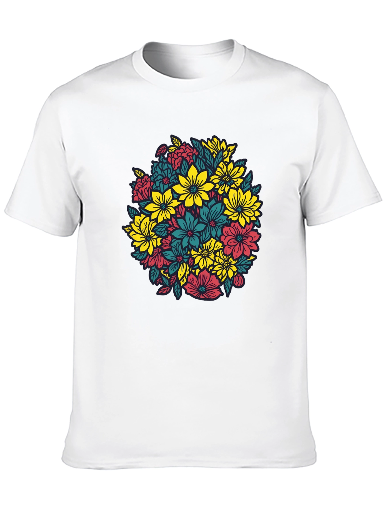 Floral Burst Black T-Shirt