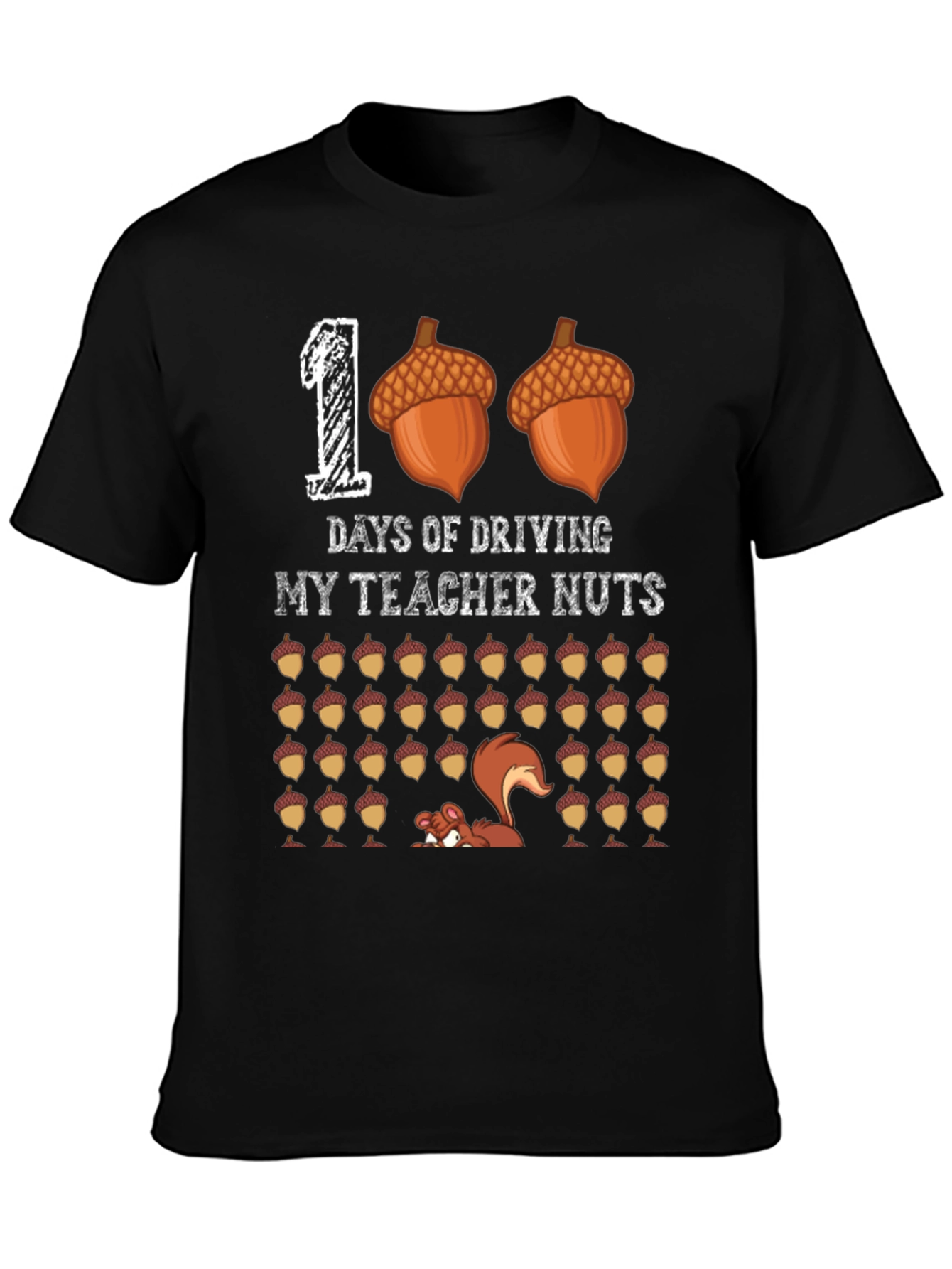 100 Days of School T-Shirt Teacher Nuts Funny Squirrel Tee