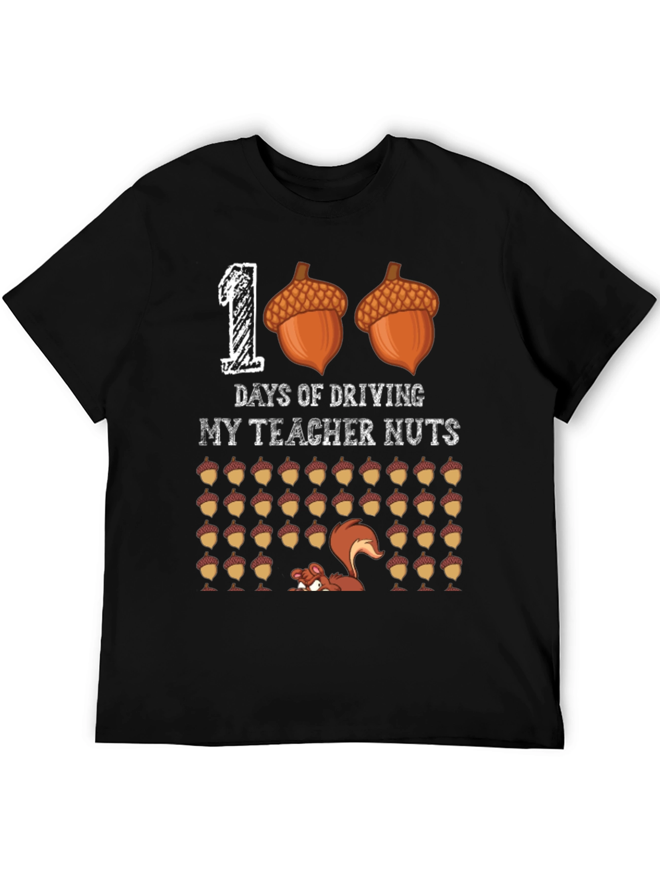 100 Days of School T-Shirt Teacher Nuts Funny Squirrel Tee