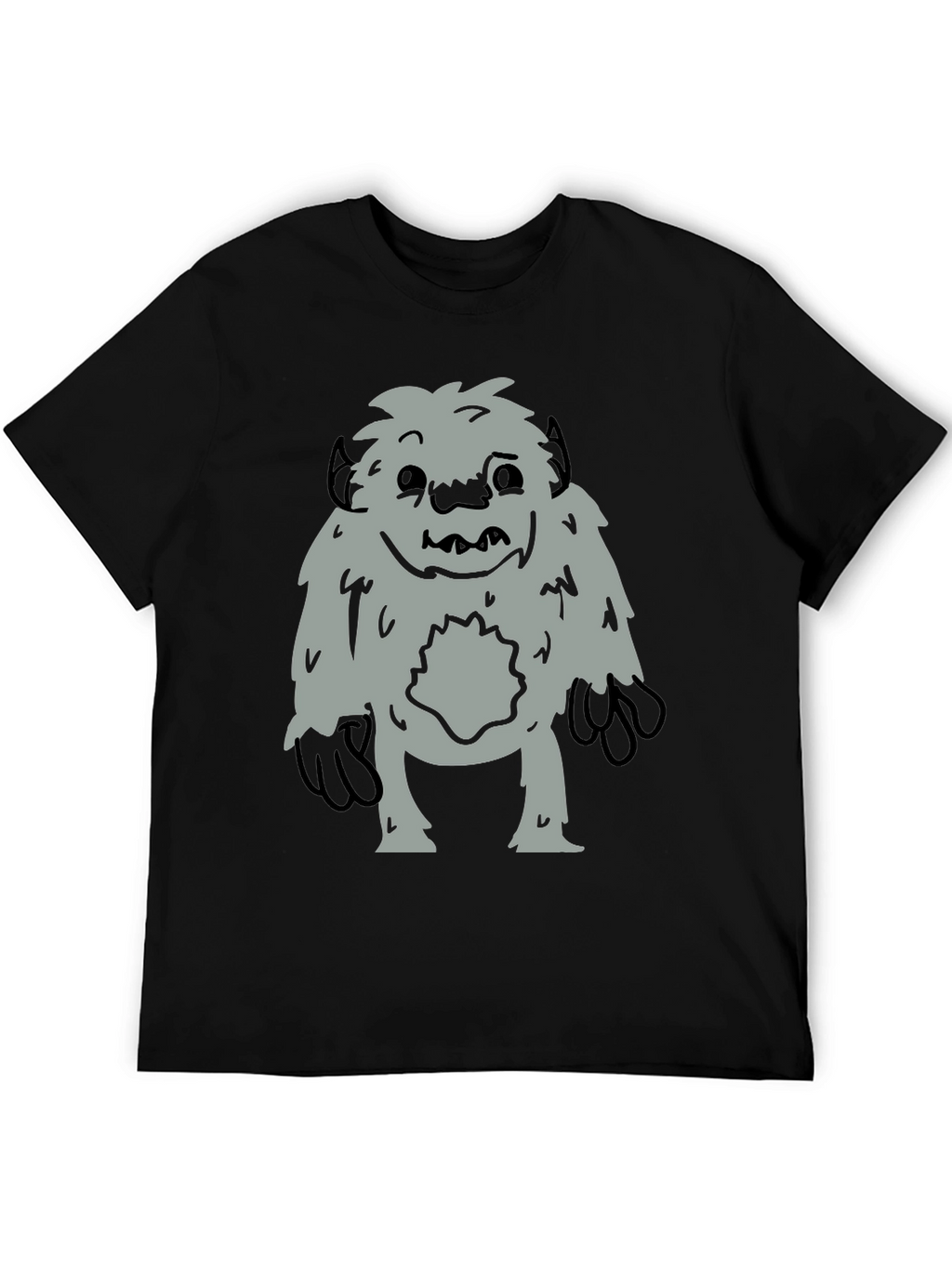 Fun Bigfoot Graphic Tee - Black Cotton Blend