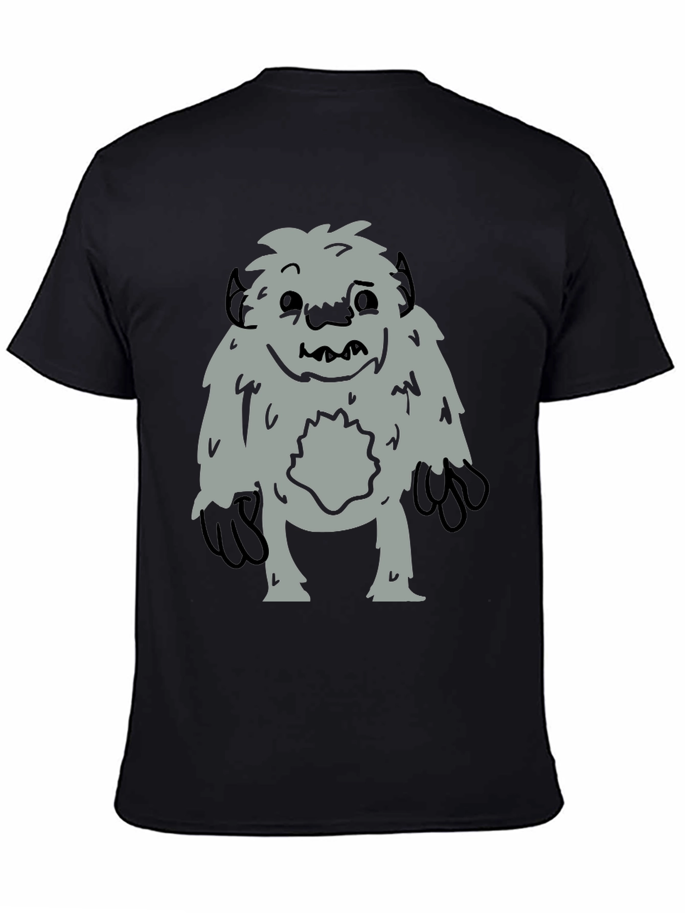Fun Bigfoot Graphic Tee - Black Cotton Blend