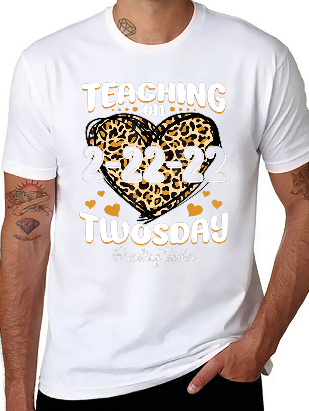 Teaching on Twosday 2-22-22 Leopard Heart T-Shirt