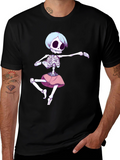 Skeleton Ballerina Graphic T-Shirt - Black