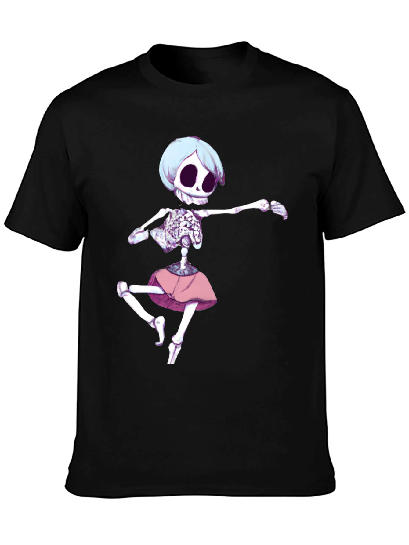 Skeleton Ballerina Graphic T-Shirt - Black
