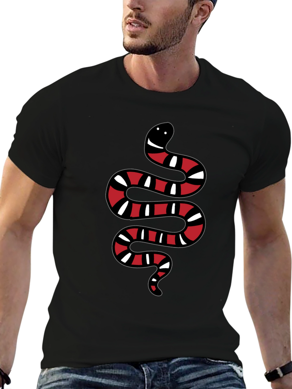 Snake Graphic Black T-Shirt