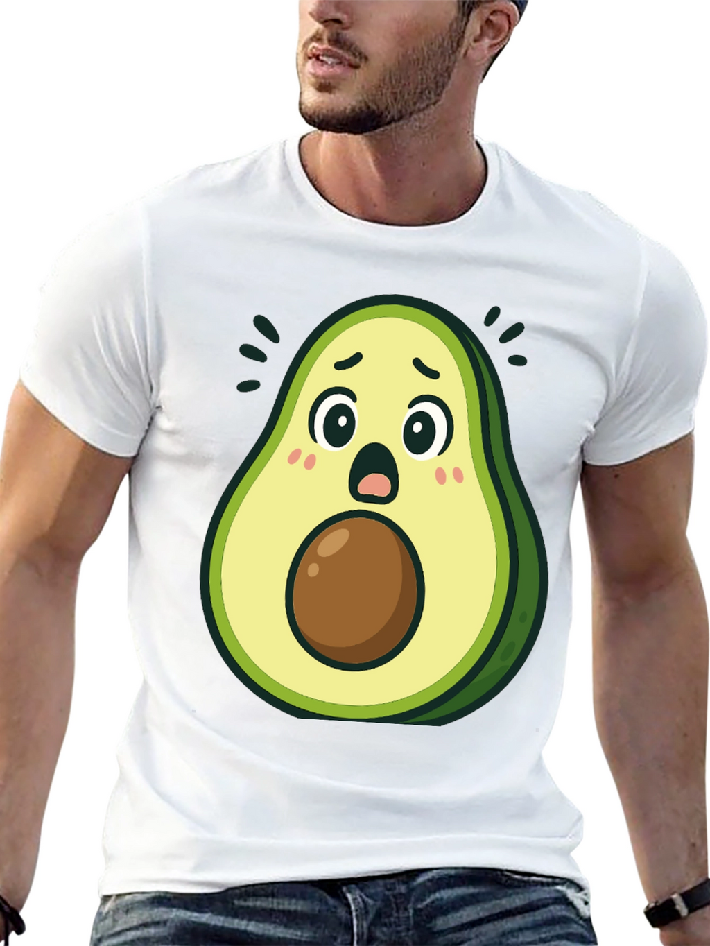 Surprised Avocado T-Shirt - Funny Graphic Tee