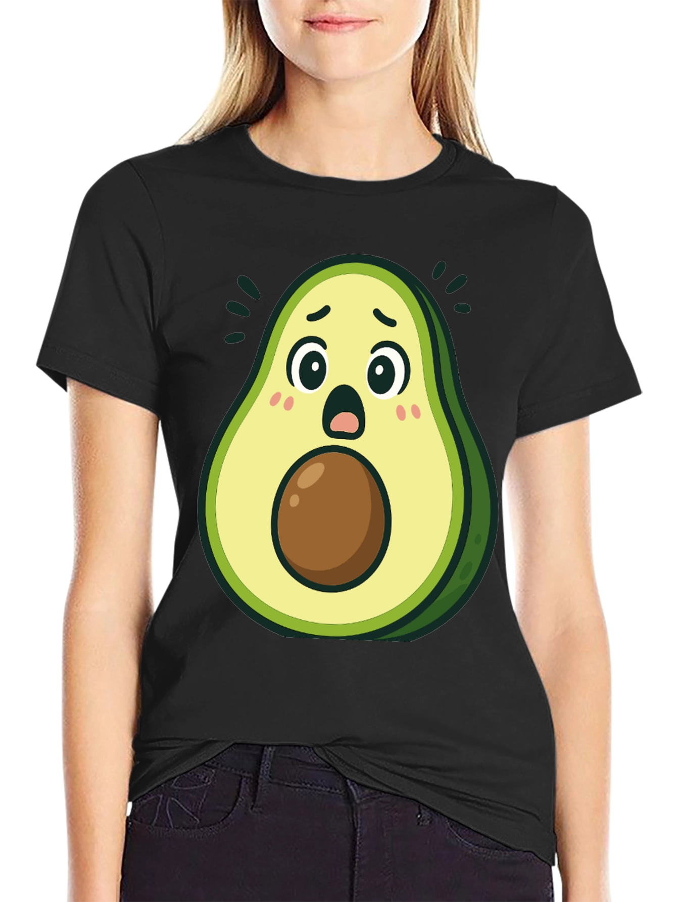 Surprised Avocado T-Shirt - Funny Graphic Tee
