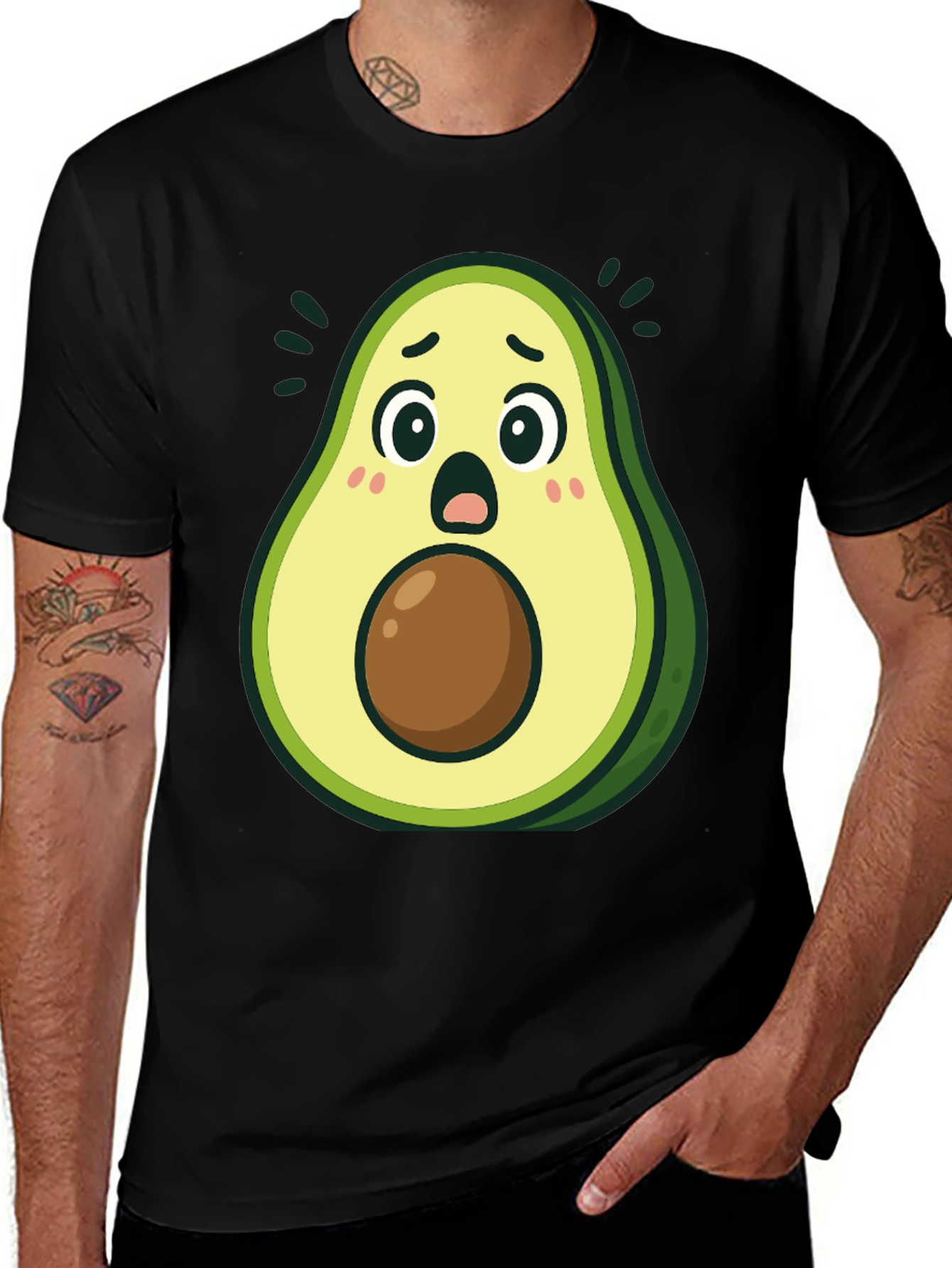 Surprised Avocado T-Shirt - Funny Graphic Tee