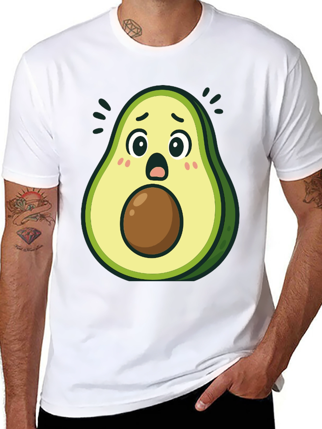 Surprised Avocado T-Shirt - Funny Graphic Tee