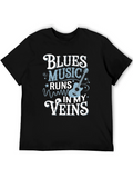 Blues Music Runs In My Veins T-Shirt