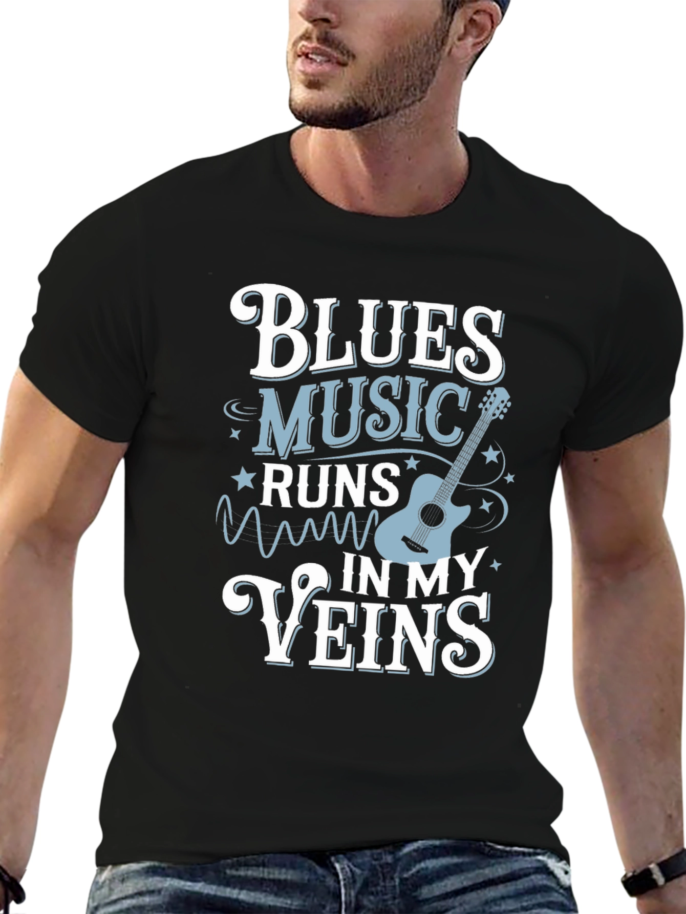 Blues Music Runs In My Veins T-Shirt