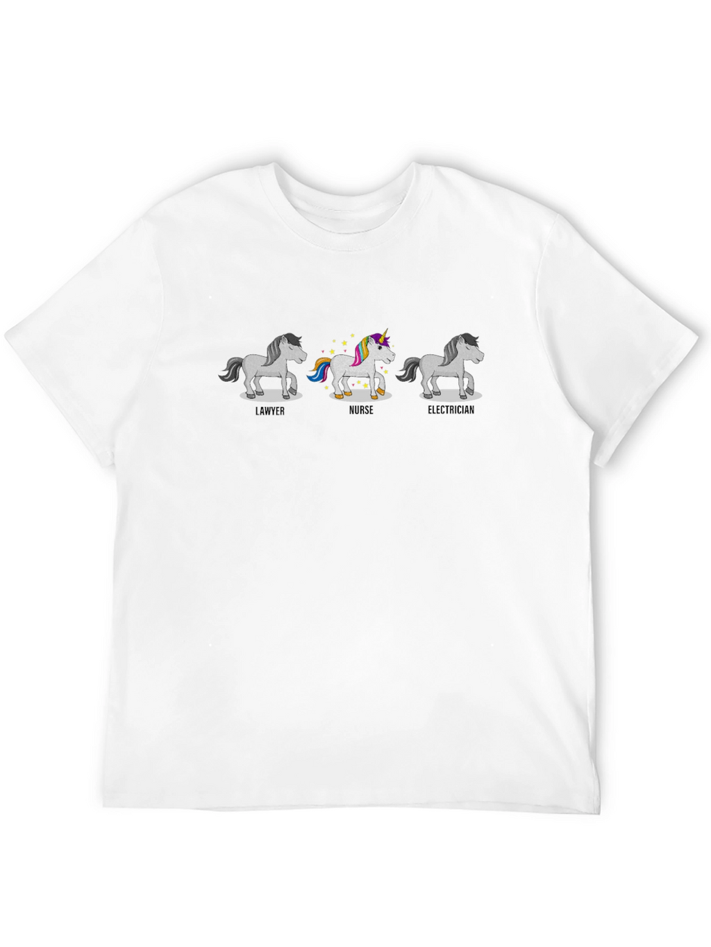 Unicorn Job Title Black Graphic T-Shirt