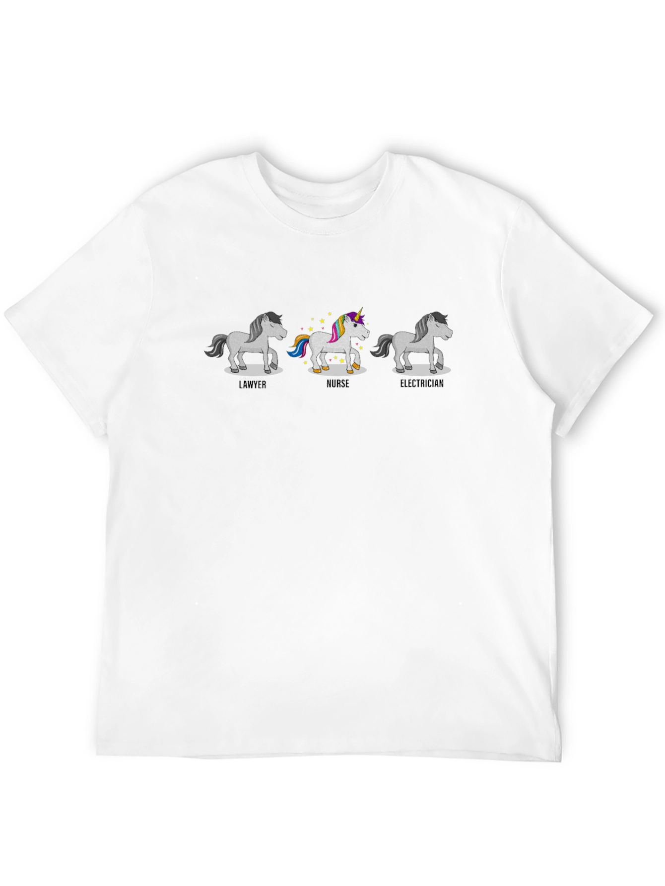 Unicorn Job Title Black Graphic T-Shirt